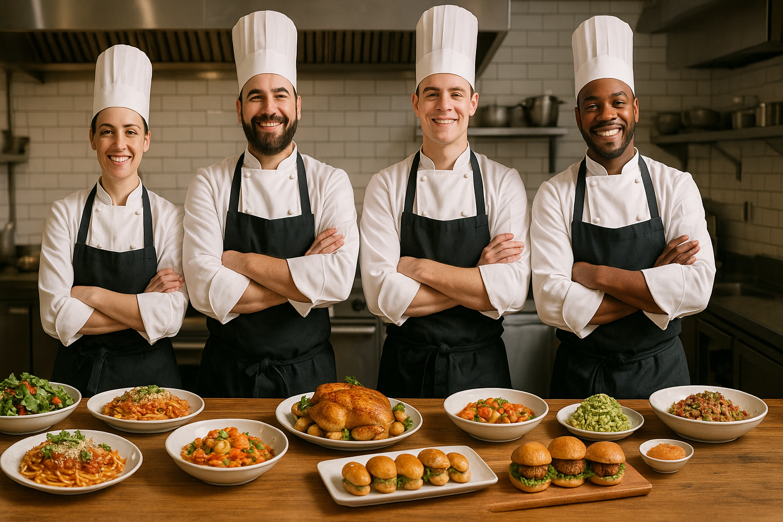 imagen de todos en la cocina
